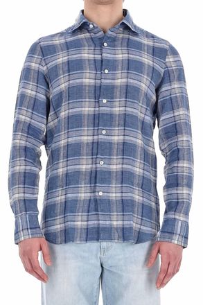 Finamore Tokyo Line Madras Pure Linen Tailored Shirt