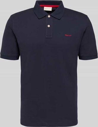 GANT Regular Fit Poloshirt mit Logo-Stitching in Marine, Gr&ouml;&szlig;e XXXL