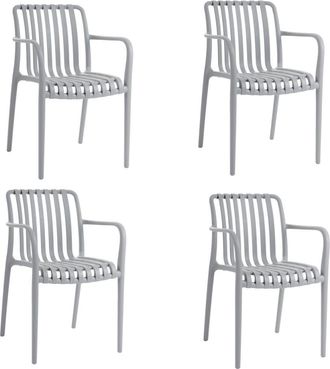 LOLAhome Pack de 4 sillas de jard&iacute;n apilable de polipropileno