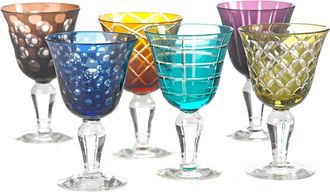 Pols Potten Cuttings Weinglas 6er Set mehrfarben/H 17cm x Ø 10cm