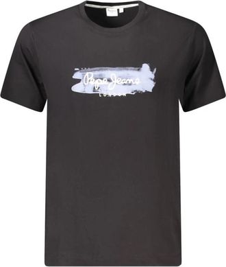 Pepe Jeans London Short-Sleeve Cotton T-Shirt - Heren - T-shirts - Zwart - S - Katoen - Tops