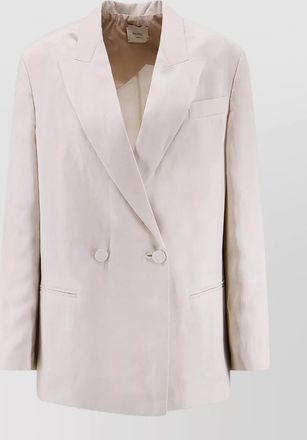 Alysi double-breasted linen blend blazer