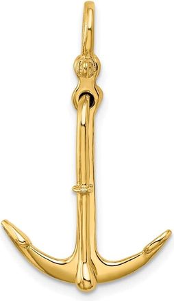 Diamond2Deal 10k Yellow Gold 3-D Polished Anchor 2 Piece Moveable Charm