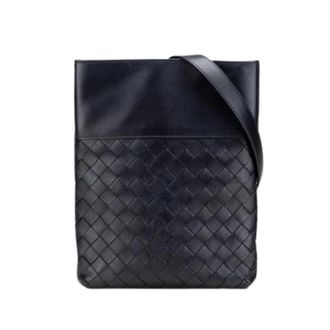 Bottega Veneta Pre-owned Geweven Crossbody Tas - Dames - Pre-owned - Zwart - Maat: ONE Size Leer
