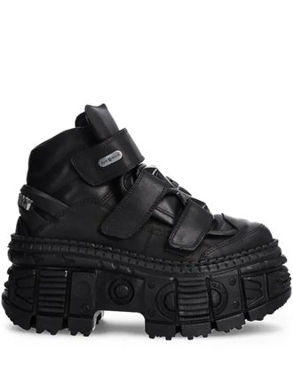 New Rock strap platform boots - unisex - Rubber/Leather/Leather - 37 - Black