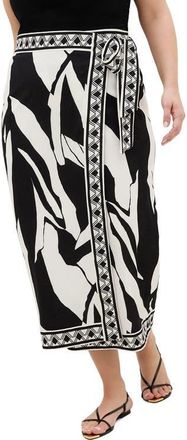 City Chic Mirage Print Wrap Maxi Skirt at Nordstrom, Size Xxxs
