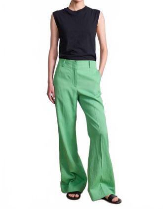 Apiece Apart Adi Wide Leg Trouser In Matcha