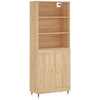 vidaXL Highboard Sonoma Oak 69.5x34x180 cm Engineered Wood Vidaxl