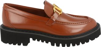 Valentino VLogo Signature Glossed-Leather Loafers