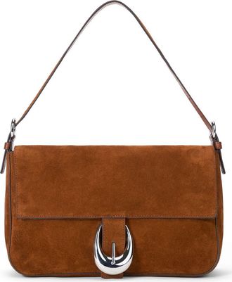 Staud Medium Harlow Suede Shoulder Bag in Tabac at Nordstrom