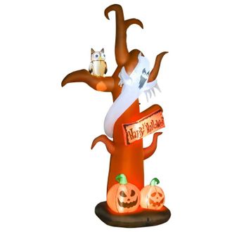 HOMCOM Halloween Inflatable Tree with Ghost and Pumpkins 9 - HOMCOM | TJ Hughes Brown