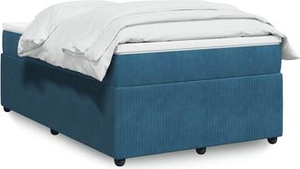 vidaXL Cama Box Spring Con Colch&oacute;n Terciopelo Azul Oscuro 120x200 Cm Vidaxl
