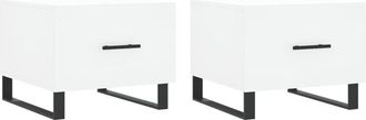 vidaXL Coffee Tables 2 pcs White 50x50x40 cm Engineered Wood Vidaxl