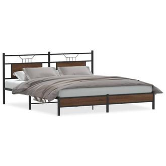 Berkfield Home Bed Frame without Mattress Brown Oak 183x203 cm Engineered Wood