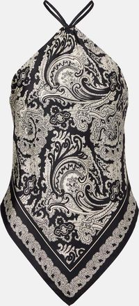 Nili Lotan Top Audrey in twill di seta paisley