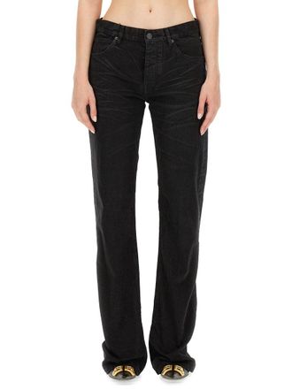 Balenciaga Straight-leg Cotton Jeans - Black
