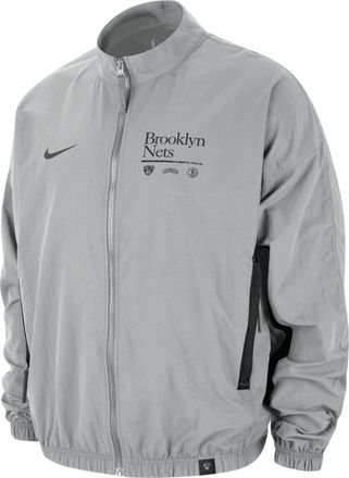 Nike Brooklyn Nets DNA Courtside Nike Mens NBA Woven Graphic Jacket in Grey | FD8524-007