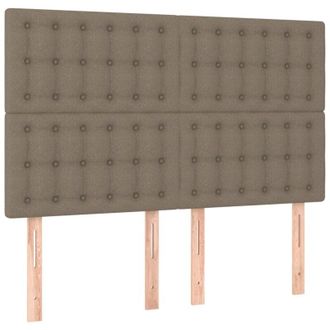 vidaXL Cabecero Con Luces Led Tela Gris Taupe 144x5x118/128 Cm Vidaxl