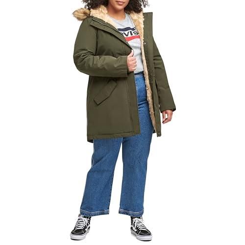 Levi's women's faux fur lined hooded parka jacket deals