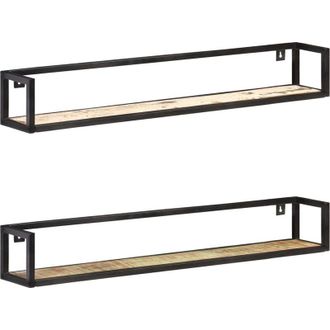 vidaXL Vidaxl - Estantes De Pared 2 Unidades 120 Cm Madera Maciza Reciclada