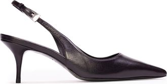 Black Suede Studio Branca 65 Slingback Pump in Black Leather at Nordstrom, Size 37.5