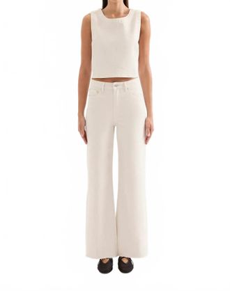 Nude Lucy Cali Stretch Wide Leg Jeans In Dune