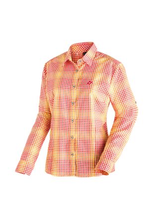 Maier Sports Funktionsbluse MAIER SPORTS Nanni, Damen, Gr. 44, hellrot, 85% Polyester, 15% Viscose, Blusen Funktionsbluse, Damen Bluse, langarm Karobluse f&uuml;r Outdo