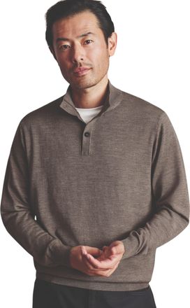 CHARLES TYRWHITT Pure Merino Button Neck Sweater