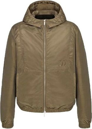 Dior Hooded Jacket met Geborduurd Logo - Heren - Zomerjassen - Groen - L - Jassen