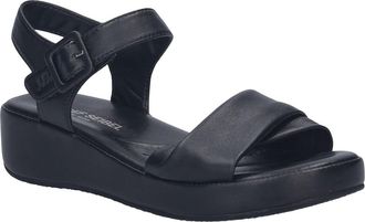 Josef Seibel Eve 02 Ankle Strap Platform Wedge Sandal in Black at Nordstrom, Size 10-10.5Us