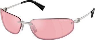 Miu Miu MUA50S 1BC70J Womens Sunglasses Silver Size 68