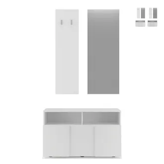 Calicosy Set 3 Piezas Con Peque&ntilde;o Mueble, Perchero De Pared Y Espejo Dama - H165 Cm