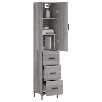 Berkfield Home Highboard Grey Sonoma 34.5x34x180 cm Engineered Wood