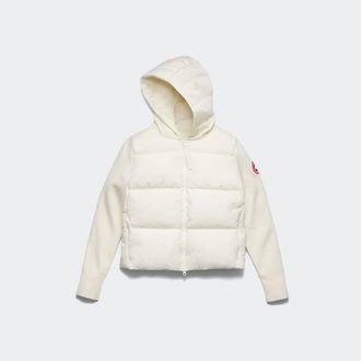 Canada Goose HyBridge Wide Quilt Knit Hoodie (Women, Cottongrass, M)