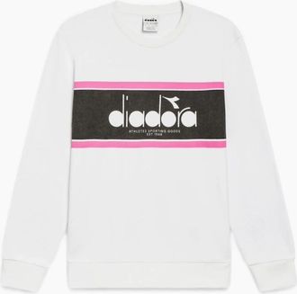 Diadora Mens Diadora Logo Optical White Sweatshirt - Size: 38