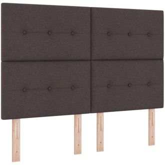 vidaXL Headboard Height Adjustable Manual Dark brown 140 cm Fabric vidaXL