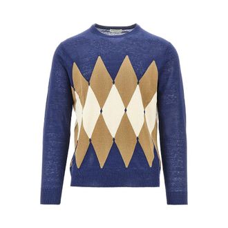 Ballantyne Linen and cotton lozenge sweater Man 48