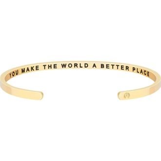 Mantra You Make The World A Better Place bracelet in Inside - Yellow Gold at Nordstrom