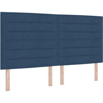 vidaXL Box Spring Bed with Mattress Dark Grey 90x190 cm Fabric Blue vidaXL