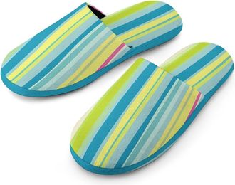 Generic Vertical Stripes Mens House Slippers Slip Indoor Slipper On Shoes Warm Outdoor