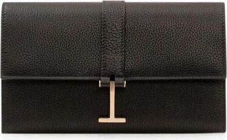 Tom Ford Grain Leather Wallet on Strap - Dames - Schoudertassen - Zwart - ONE Size - Leer - Tassen