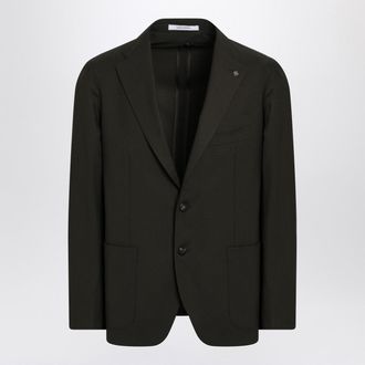 Tagliatore Single Breasted Green Jacket In Virgin Wool