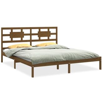 Berkfield Home Bed Frame Honey Brown Solid Wood 200x200 cm