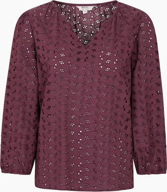 Mountain Warehouse Womens Mountain Warehouse Womens/Ladies Broderie Lightweight 3/4 Sleeve Casual Shirt - Purple - Size: 18