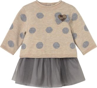 MAYORAL Pola Dot Tulle Dress in Beige at Nordstrom, Size 12M