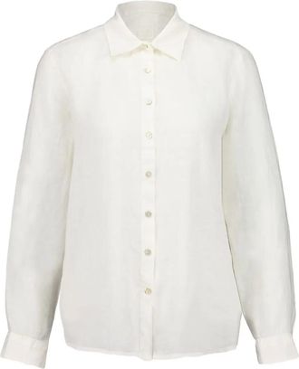 120% Lino Camicia in lino - Bianco