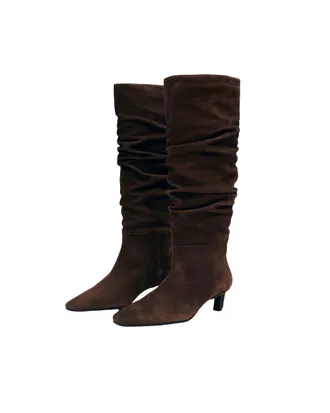 Alohas Womens Knee Boots Kalia Suede Brown