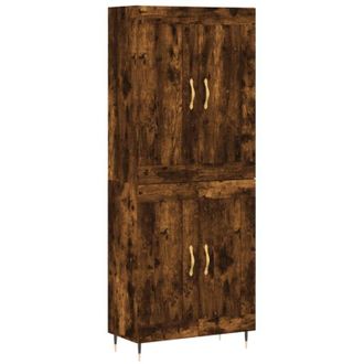 vidaXL Vidaxl - Aparador Alto Madera Contrachapada Roble Ahumado 69,5x34x180 Cm
