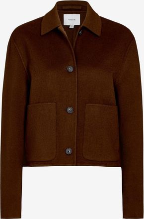 Vince Kurzer Wollmantel mit Hemdkragen