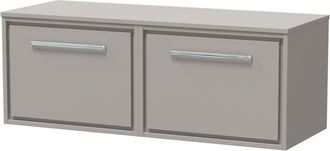 Balterley Balterley 1200mm Framed Design Wall Hung Single Drawer Vanity with Worktop - Pebble Grey